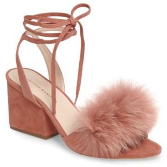 Loeffler Randall Shoes - Loeffler Randall Nicky Fox Fur Sandals in Rose